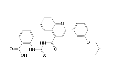 2-{[({[2-(3-isobutoxyphenyl)-4-quinolinyl]carbonyl}amino)carbothioyl]amino}benzoic acid