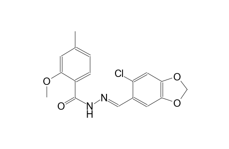 N'-[(E)-(6-chloro-1,3-benzodioxol-5-yl)methylidene]-2-methoxy-4-methylbenzohydrazide