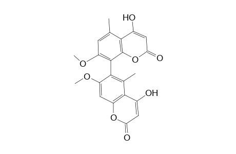 (rac)-4,4'-Dihydroxy-7,7'-dimethoxy-5,5'-dimethyl-2H,2'H-6,8'-bichromen-2,2'-dione
