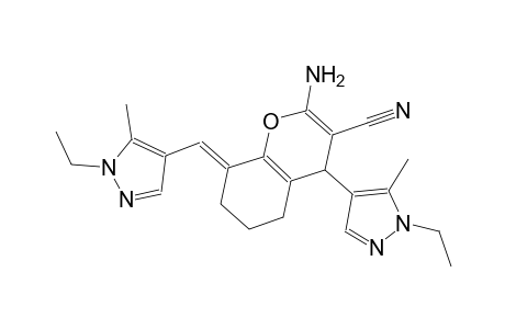 (8E)-2-amino-4-(1-ethyl-5-methyl-1H-pyrazol-4-yl)-8-[(1-ethyl-5-methyl-1H-pyrazol-4-yl)methylene]-5,6,7,8-tetrahydro-4H-chromene-3-carbonitrile
