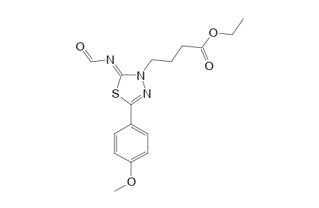 ETHYL-2-FORMYLIMINO-5-(4-METHOXYPHENYL)-1,3,4-THIADIAZOLE-3(2H)-BUTANOATE