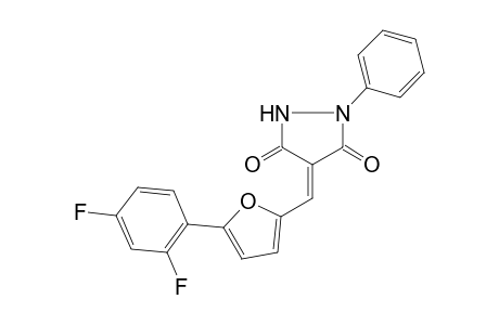 (4E)-4-[[5-(2,4-difluorophenyl)-2-furanyl]methylidene]-1-phenylpyrazolidine-3,5-dione