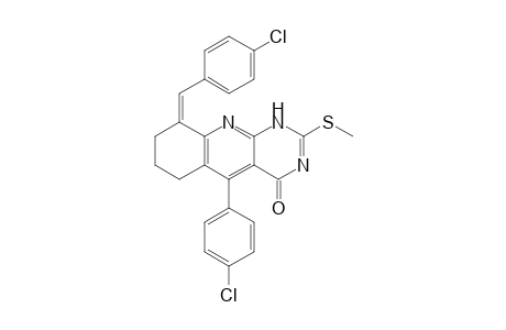 5-(4-chlorophenyl)-9-(4-chlorophenylmethylene)-2-methylthio-6,7,8,9-tetrahydropyrimido[4,5-b]-quinolin-4-one