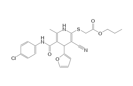 acetic acid, [[5-[[(4-chlorophenyl)amino]carbonyl]-3-cyano-4-(2-furanyl)-1,4-dihydro-6-methyl-2-pyridinyl]thio]-, propyl ester