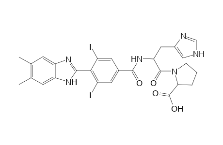 4-(5,6-dimethyl-1H-benzo[d]imidazol-2-yl)-3,5-diiodobenzoyl His-Pro Dev