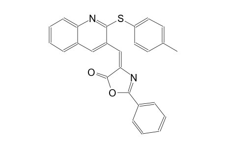 5(4H)-oxazolone, 4-[[2-[(4-methylphenyl)thio]-3-quinolinyl]methylene]-2-phenyl-, (4E)-