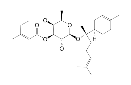 O-3'-(2,3-DEHYDRO-BETA-METHYL)-VALEROYL-ALPHA-BISABOLOL_BETA-D-FUCOPYRANOSIDE