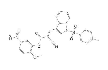 (2E)-2-cyano-N-(2-methoxy-5-nitrophenyl)-3-{1-[(4-methylphenyl)sulfonyl]-1H-indol-3-yl}-2-propenamide