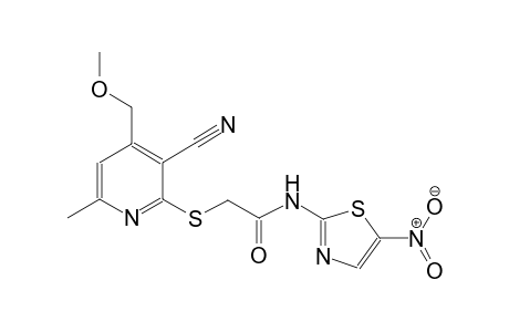 acetamide, 2-[[3-cyano-4-(methoxymethyl)-6-methyl-2-pyridinyl]thio]-N-(5-nitro-2-thiazolyl)-