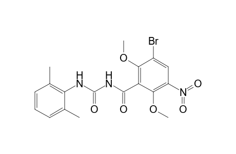 3-Bromanyl-N-[(2,6-dimethylphenyl)carbamoyl]-2,6-dimethoxy-5-nitro-benzamide