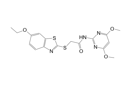 N-(4,6-dimethoxy-2-pyrimidinyl)-2-[(6-ethoxy-1,3-benzothiazol-2-yl)sulfanyl]acetamide