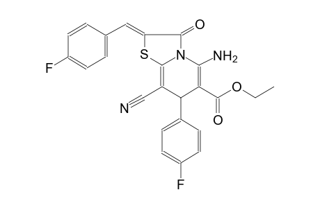 7H-thiazolo[3,2-a]pyridine-6-carboxylic acid, 5-amino-8-cyano-7-(4-fluorophenyl)-2-[(4-fluorophenyl)methylene]-2,3-dihydro-3-oxo-, ethyl ester, (2Z)-