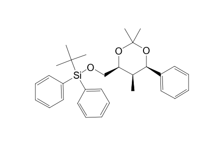 (+/-)-(4R*,5S*,6S*)-4-(TERT.-BUTYLDIPHENYLSILYLOXYMETHYL)-2,2,5-TRIMETHYL-6-PHENYL-1,3-DIOXANE