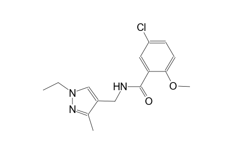 5-chloro-N-[(1-ethyl-3-methyl-1H-pyrazol-4-yl)methyl]-2-methoxybenzamide
