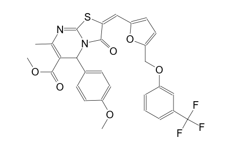 methyl (2E)-5-(4-methoxyphenyl)-7-methyl-3-oxo-2-[(5-{[3-(trifluoromethyl)phenoxy]methyl}-2-furyl)methylene]-2,3-dihydro-5H-[1,3]thiazolo[3,2-a]pyrimidine-6-carboxylate