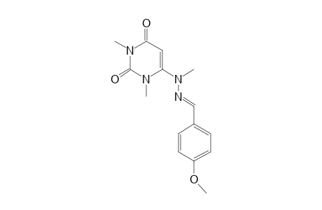 Benzaldehyde hydrazone,4-methoxy-N-methyl-N-(1,3-dimethyl-2,4-dioxo-1,2,3,4-tetrahydro-6-pyrimidyl)-