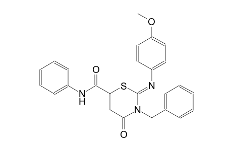 (2Z)-3-benzyl-2-[(4-methoxyphenyl)imino]-4-oxo-N-phenyltetrahydro-2H-1,3-thiazine-6-carboxamide
