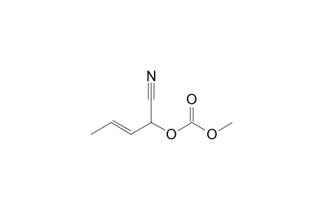 (E)-2-(Methoxycarbonyloxy)pent-3-enenitrile