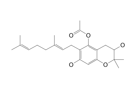 3'-XI-HYDROXYDIHYDROPYRANOPENTACOCCOL;5-ACETOXY-3,4-DIHYDRO-3-XI,7-DIHYDROXY-6-(3,7-DIMETHYLOCT-2,5-DIENYL)-2,2-DIMETHYL-[2H]-BENZOPYRAN