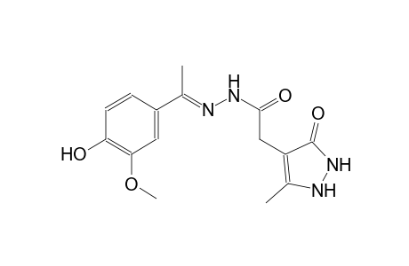 1H-pyrazole-4-acetic acid, 2,3-dihydro-5-methyl-3-oxo-, 2-[(E)-1-(4-hydroxy-3-methoxyphenyl)ethylidene]hydrazide