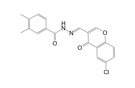 N'-[(E)-(6-chloro-4-oxo-4H-chromen-3-yl)methylidene]-3,4-dimethylbenzohydrazide