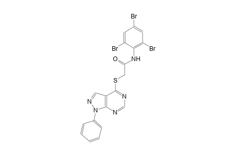 2-[(1-phenyl-1H-pyrazolo[3,4-d]pyrimidin-4-yl)sulfanyl]-N-(2,4,6-tribromophenyl)acetamide