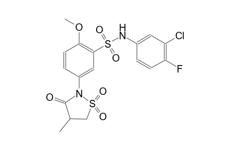 benzenesulfonamide, N-(3-chloro-4-fluorophenyl)-2-methoxy-5-(4-methyl-1,1-dioxido-3-oxo-2-isothiazolidinyl)-