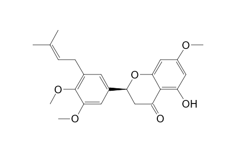 4H-1-Benzopyran-4-one, 2-[3,4-dimethoxy-5-(3-methyl-2-butenyl)phenyl]-2,3-dihydro-5-hydroxy-7-methoxy-, (S)-
