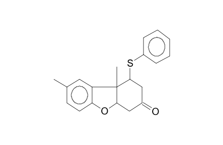 4a,6-dimethyl-4-phenylthio-1,2,3,4,4a,9a-hexahydrodibenzofuran-2-one