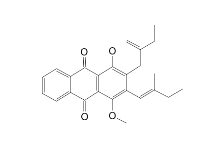 2-(2'-ETHYLPROP-2'-ENYL)-1-HYDROXY-4-METHOXY-3-(2''-METHYLBUT-1''-ENYL)-ANTHRAQUINONE