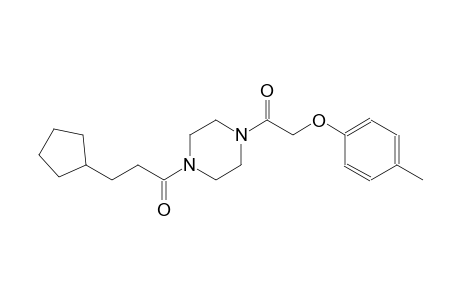 piperazine, 1-(3-cyclopentyl-1-oxopropyl)-4-[(4-methylphenoxy)acetyl]-