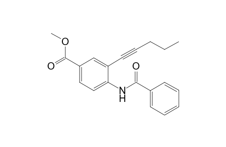 Methyl 4-benzamido-3-(1-pentynyl)-benzoate
