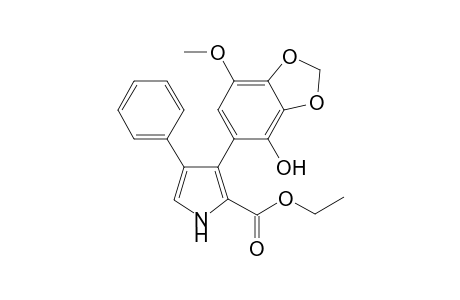 Ethyl 3-(4-hydroxy-7-methoxy-2H-1,3-benzodioxol-5-yl)-4-phenyl-1H-pyrrole-2-carboxylate