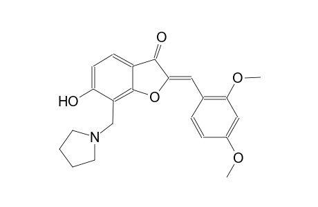 3(2H)-benzofuranone, 2-[(2,4-dimethoxyphenyl)methylene]-6-hydroxy-7-(1-pyrrolidinylmethyl)-, (2Z)-