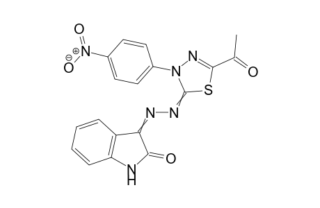 3-((5-acetyl-3-(4-nitrophenyl)-1,3,4-thiadiazol-2(3H)-ylidene)hydrazono)-indolin-2-one