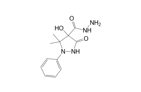 4-Hydroxy-5,5-dimethyl-3-oxo-1-phenylpyrazolidine-4-carbohydrazide