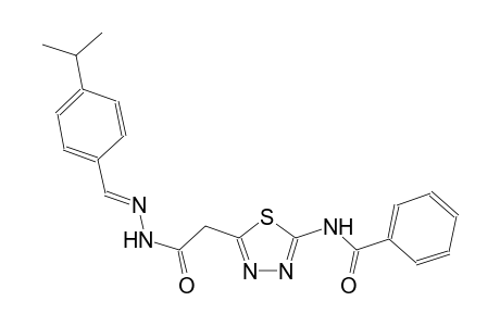 N-(5-{2-[(2E)-2-(4-isopropylbenzylidene)hydrazino]-2-oxoethyl}-1,3,4-thiadiazol-2-yl)benzamide