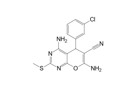 4,7-Diamino-5-(3-chlorophenyl)-2-(methylsulfanyl)-5H-pyrano[2,3-d]pyrimidine-6-carbonitrile