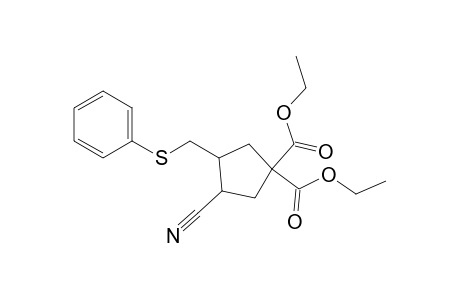 3-Cyano-4-phenylsulfanylmethylcyclopentane-1,1-dicarboxylic acid diethyl ester