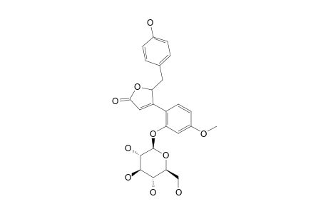 3-(2-O-GLUCOPYRANOSYL-4-METHOXYPHENYL)-4-(4-HYDROXY-BENZYL)-BUT-2-EN-4-OLIDE;(+)-PUEROL-B-2-O-GLUCOPYRANOSIDE