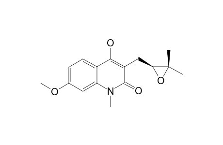 N-METHYL-4-HYDROXY-7-METHOXY-3-(2,3-EPOXY-3-METHYLBUTYL)-1H-QUINOLIN-2-ONE