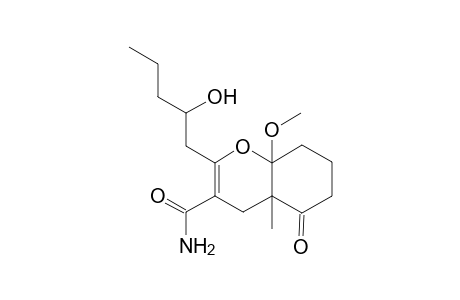 (4H)4a,5,6,7,8,8a-Hexahydrobenzopyran-5-one-3-carboxamide, 2-(2-hydroxypentyl)-8a-methoxy-4a-methyl-