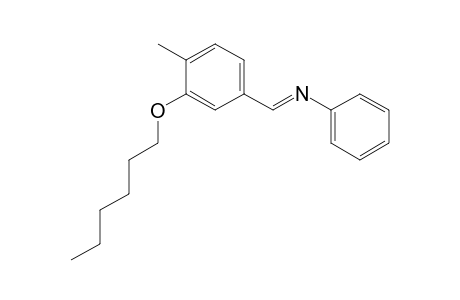 (E)-N-(3-(hexyloxy)-4-methylbenzylidene)aniline
