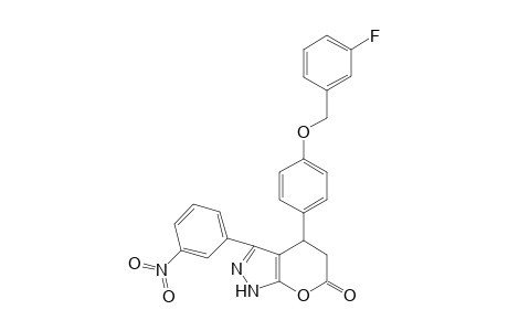 Pyrano[2,3-c]pyrazol-6(1H)-one, 4-[4-[(3-fluorophenyl)methoxy]phenyl]-4,5-dihydro-3-(3-nitrophenyl)-