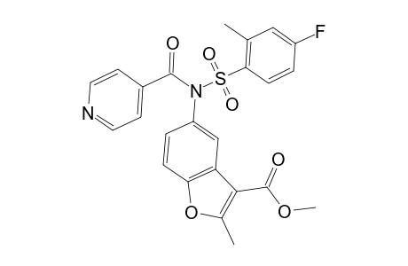 3-Benzofurancarboxylic acid, 5-[[(4-fluoro-2-methylphenyl)sulfonyl](4-pyridinylcarbonyl)amino]-2-methyl-, methyl ester