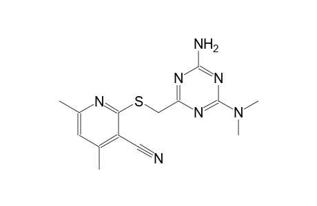3-pyridinecarbonitrile, 2-[[[4-amino-6-(dimethylamino)-1,3,5-triazin-2-yl]methyl]thio]-4,6-dimethyl-