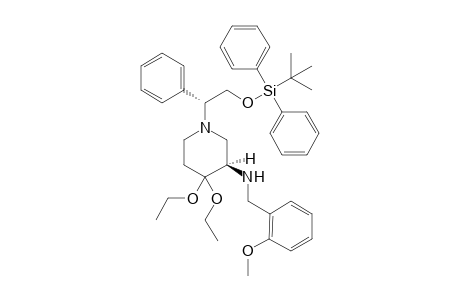 (3R)-1-[(1R)-2-[tert-butyl(diphenyl)silyl]oxy-1-phenyl-ethyl]-4,4-diethoxy-N-[(2-methoxyphenyl)methyl]piperidin-3-amine