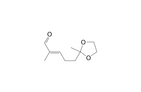 2-Pentenal, 2-methyl-5-(2-methyl-1,3-dioxolan-2-yl)-, (E)-