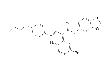 N-(1,3-benzodioxol-5-yl)-6-bromo-2-(4-butylphenyl)-4-quinolinecarboxamide
