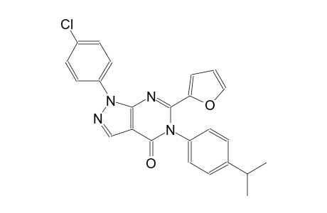 4H-pyrazolo[3,4-d]pyrimidin-4-one, 1-(4-chlorophenyl)-6-(2-furanyl)-1,5-dihydro-5-[4-(1-methylethyl)phenyl]-